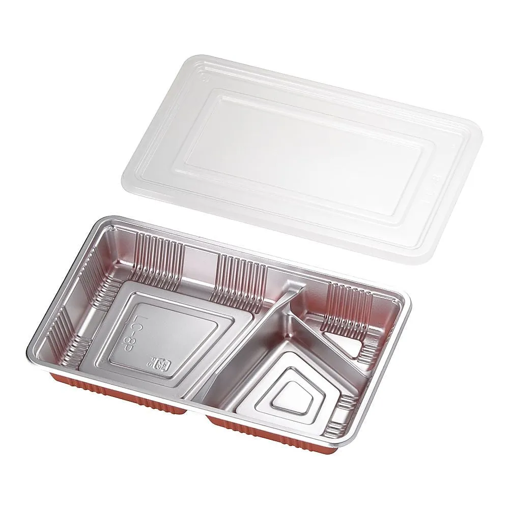 62-6653-41　Boxed Bento Container with Transparent Lid (100 sets)　LC-8P