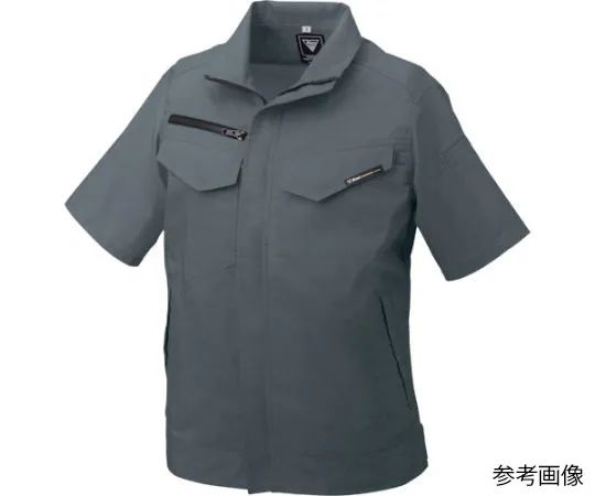 65-8386-48 Ladies Short Sleeve Blouson Charcoal Gray Size 11 1700-25-11
