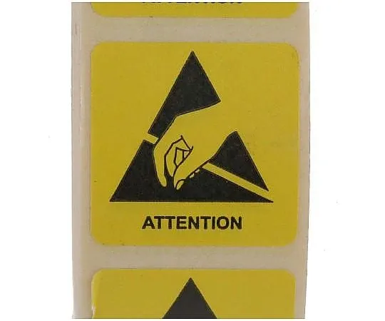 63-4681-41　RS PRO黄/黑纸ESD标签，注意文字25 mm x 25 mm　125-2362