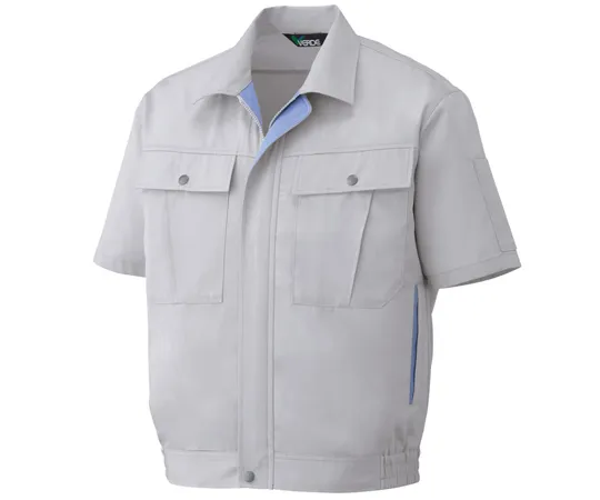 65-1275-97　工作服，男女对襟短袖夹克银灰色SSGS561-UE-SS　GS561-UE-SS