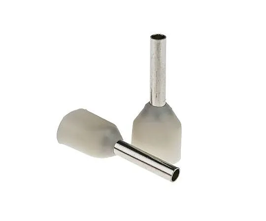 63-4759-76　RS PRO绝缘压紧靴带铁，8mm针长，1.5mm针径，2x0.5mm2线材尺寸，白色　311-7971