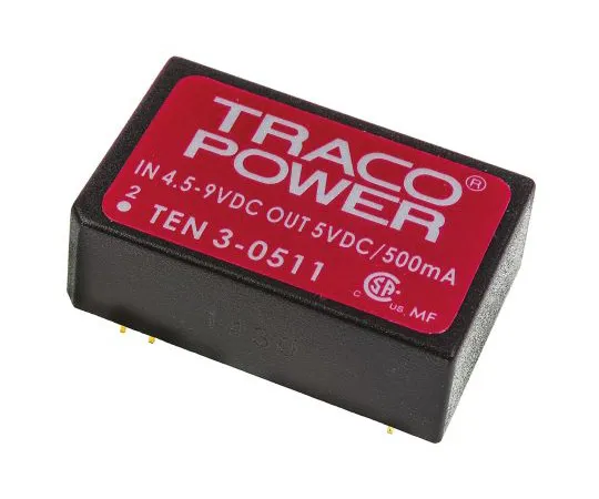 63-4741-68　TRACCOPOWER 10 3 3 W隔离直流-直流换流器通孔，电压在4.5→9 V直流，电压在5 V直流　TEN 3-0511