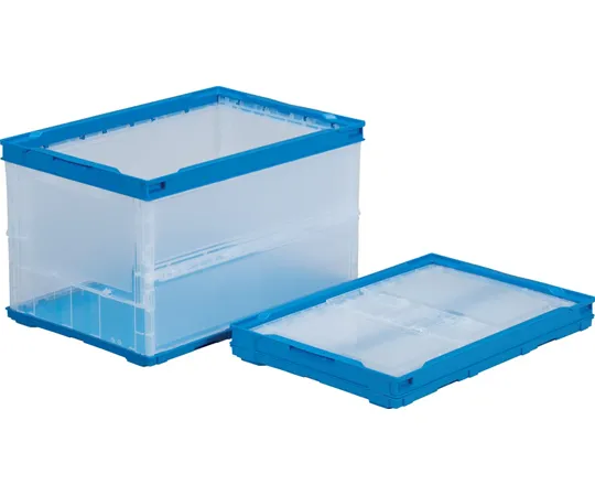 67-7112-88　Petanko Folding Container O-50B Transparent/Blue　55870000TMBL