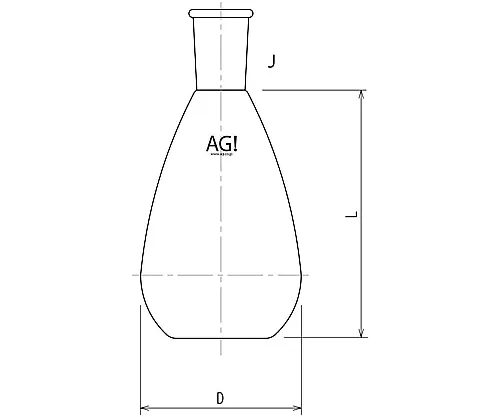 61-3623-56　［已停用］扁瓶茄子瓶1000mL 24/40　3204-1-4L