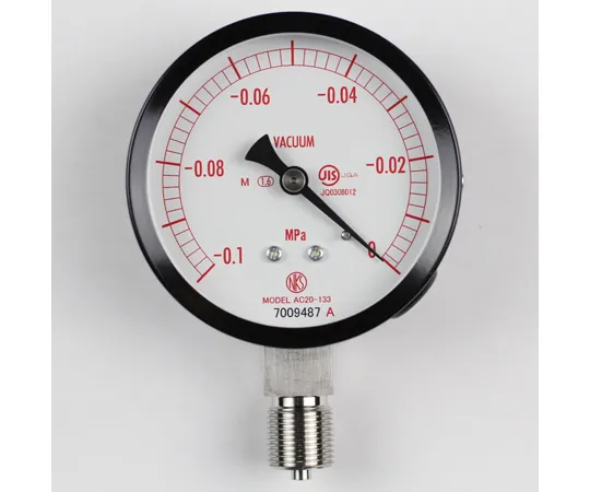 65-4277-67　Normal Pressure Gauge (Φ75) Vertical A Frame for Steam -0.1 MPa　AC20-133