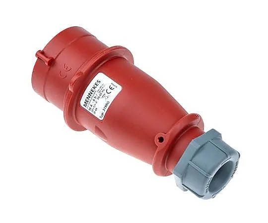 63-4805-78　MennekesIP44红色电缆安装3 P+N+E工业电源插头，额定16A, 415 V,带相位逆变器　319