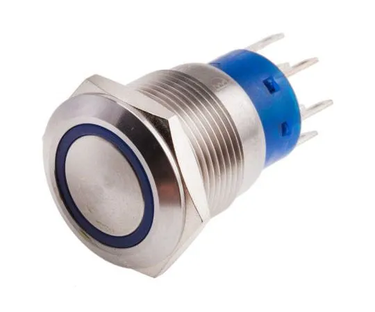 63-4661-45　RS PRO双杆双抛 (DPDT) 锁定蓝色LED按钮开关，IP67, 19.2 (Dia。) mm,面板安装，250Vac　111-5785