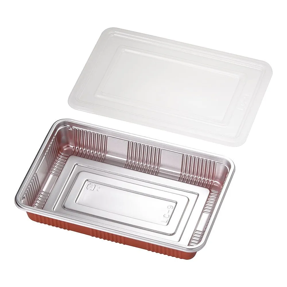 62-6653-39　Box lunch container with transparent lid (100 sets)　LC-9