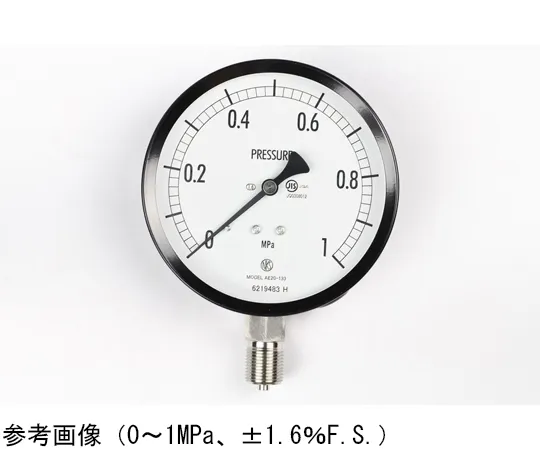 65-4284-14-20　Normal Pressure Gauge (Φ100) Vertical A Frame with 0.16 MPa with Inspection Certificate　AE20-133