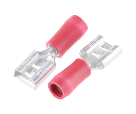 63-4964-72　JST FVDDF系列红色绝缘外壳，6.35×0.8mm,0.25mm2至1.65mm2,22AWG至16AWG。　FVDDF1.25-250A(S)(LF)