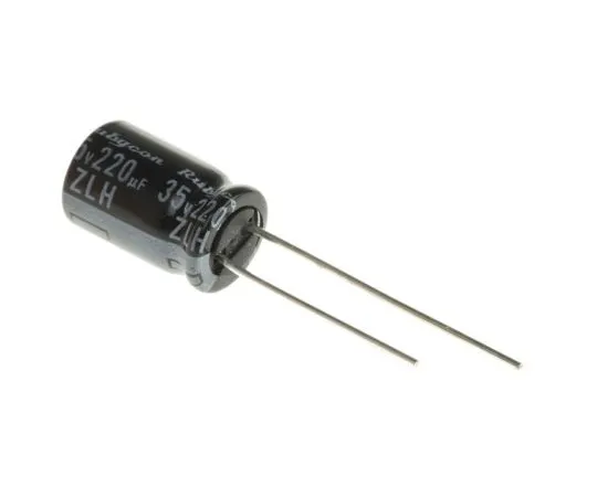 63-4985-10　Rubycon 220μF35V直流铝电解电容器，通过8孔 (Dia。)x 11.5mm+105°8mm 3.5mm　35ZLH220MEFC8X11.5
