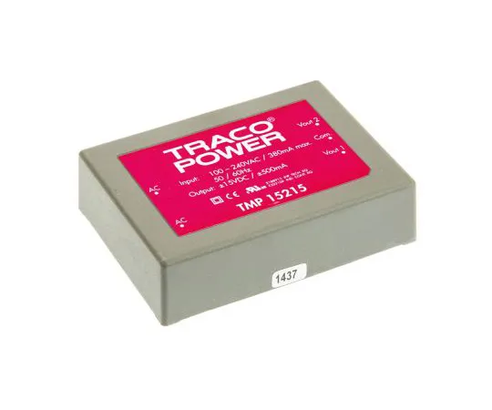 63-4924-42　TRACOPOWER15W双输出嵌入式开关模式电源SMPS,500mA,±15V直流封装　TMP 15215