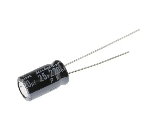 63-5078-52　Rubycon 220μF25V直流铝电解电容器，通孔6.3 (Dia。)x 11 mm+85°6.3mm 2.5mm　25PK220MEFC6.3X11