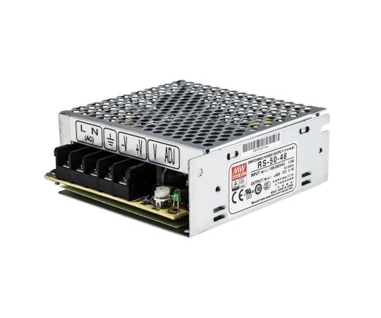 63-4941-90　平均井52.8瓦1输出嵌入式开关模式电源SMPS,1.1A,48V直流　RS-50-48