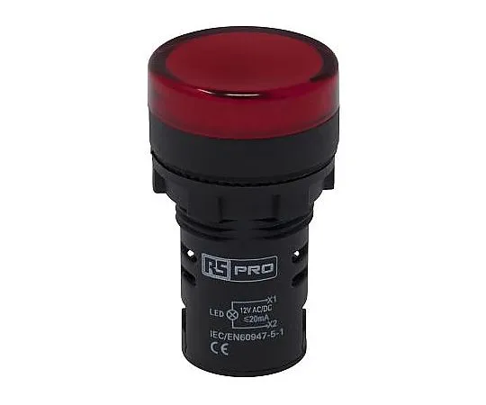 63-5106-71　RS PRO红光LED指示器，22毫米切割，IP65, 12 V交流/直流　791-8573