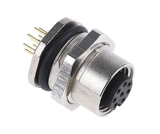 63-4988-62　活页夹713系列M12面板安装连接器，8个触点插座　09-3482-275-08
