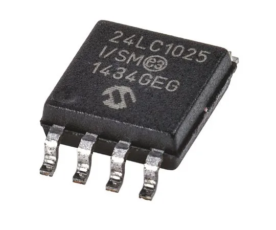 63-4932-44　微芯片，1Mbit串行EEPROM存储器，900ns 8针SOIJI2C　24LC1025-I/SM