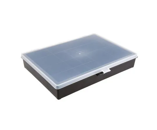 63-4896-37　Raaco 14 Cell黑色PP包装箱，55mm x 332mm x 254mm　132466