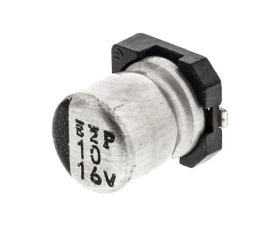 63-5042-33　Nichicon 10μF16V直流铝电解电容器，表面贴装4 (Dia。)x 5.4mm+105°4mm　UWT1C100MCL1GB