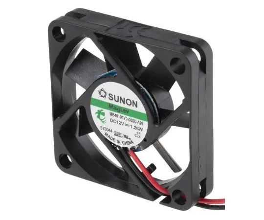63-5067-16　Sunon MB系列轴向风扇，45 x 45 x 10mm,15.6m3/h,1.26W, 12 V直流　MB45101V2-000U-A99