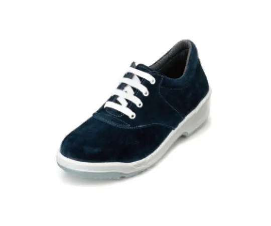 64-6541-58　［Discontinued］Women's Urethane 2-Layer Sneakers (Shoelaces) Velour Navy Blue 22 cm　ANL3011