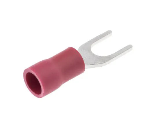 63-4964-89　JST FVWS1.25系列绝缘压痕铁锹连接器，0.2mm2至1.65mm2,22AWG至16AWG,M4 (#8) 柱尺寸乙烯基，红色　FVWS1.25-YS4A(LF)