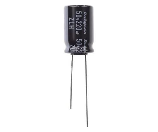 63-4985-18　Rubycon 220μF50V直流铝电解电容器，通孔10 (Dia。)x 16 mm+105°10mm 5mm　50ZLH220MEFC10X16