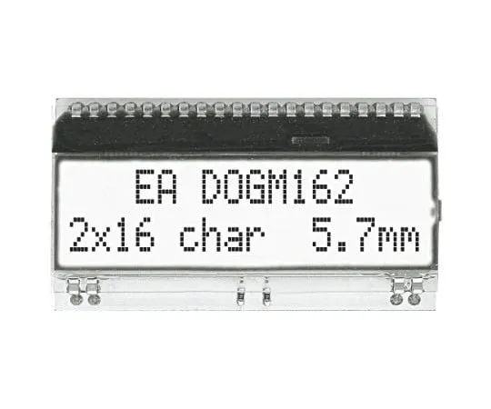 63-5067-41　电子组装EADOGM162W-A字母数字LCD显示屏，白底黑字，2行16个字符，半透明　EA DOGM162W-A