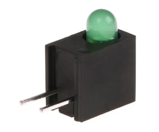 63-4892-78　KingbrightL-710A8EW/1GD,绿色直角PCB LED指示灯，通孔2.5 V　L-710A8EW/1GD