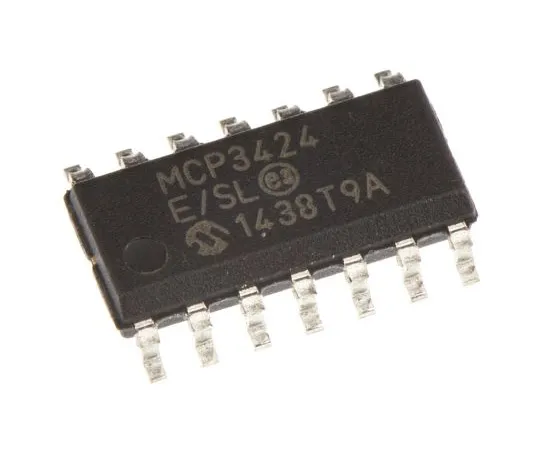63-4934-73　微芯片18位串行ADC 4通道差分，单端输入，14引脚SOIC　MCP3424-E/SL