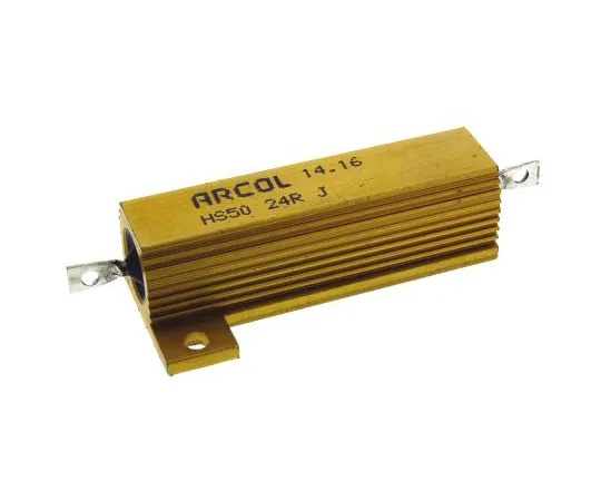 63-4892-08　ArcolHS50系列铝合金厚板轴向线材贴装电阻，24Ω±5% 50W　HS50 24R J
