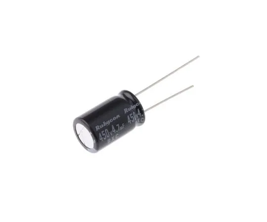 63-5053-02　Rubycon 4.7μF450V直流铝电解电容器，通孔10 (Dia。)x 16 mm+105°10mm 5mm　450BXC4R7MEFC10X16