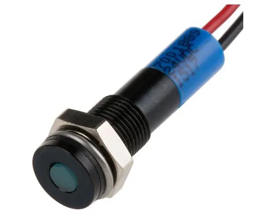 63-4978-07　RS PRO蓝色指示器，24 V直流，6毫米安装孔尺寸，导线终止，IP67　700-1889