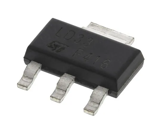 63-5004-29　意法半导体LD1117S33TR, LDO调节器，1.3A, 3.3 V,±1% 3+TabPin,SOT-223　LD1117S33TR