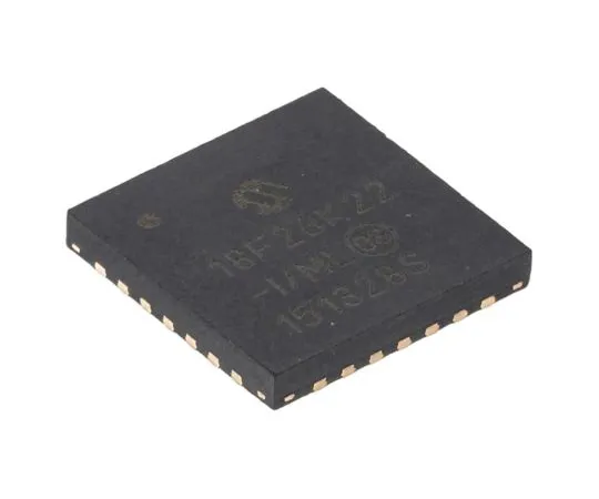 63-5009-54　微芯片，8位PIC微控制器，64MHz, 64 kB闪存，28-PinQFN　PIC18F26K22-I/ML