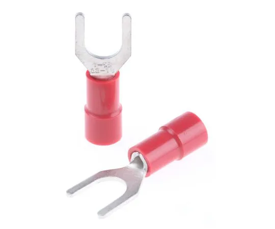 63-4891-30　RS PRO绝缘压痕铁锹连接器，0.5mm2至1.5mm2,22AWG至16AWG,M5柱尺寸乙烯基，红色　613-9491