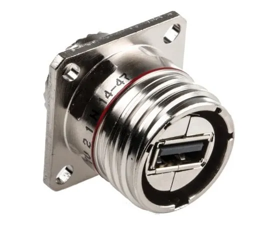 63-4862-22　Amphenol USBF电视系列，面板安装，版本2.0 A型USB连接器，收发器　USBF TV 21 N