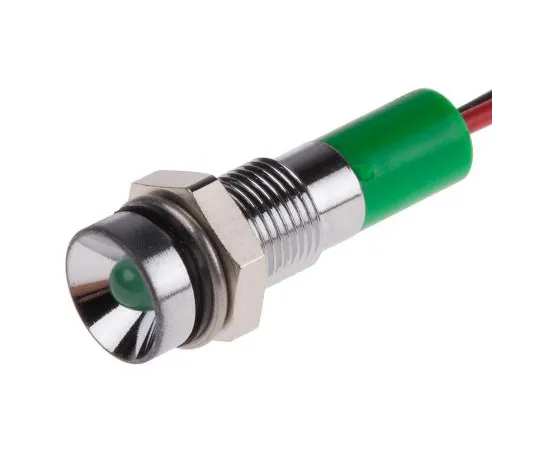 63-5022-36　RS PRO绿色指示器，24 V直流，6毫米安装孔尺寸，导线终止，IP67　722-7766