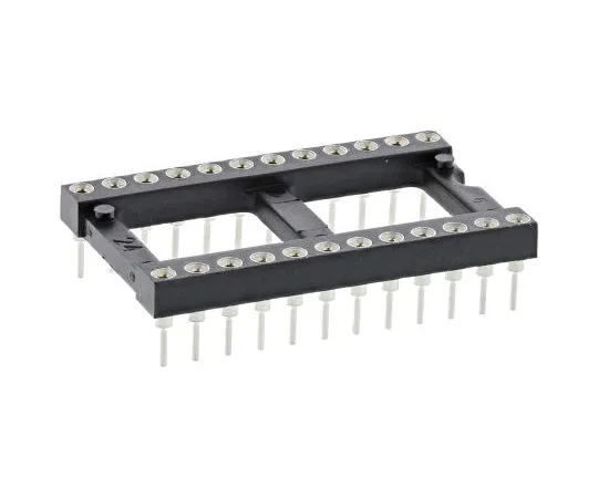63-4983-22　Preci-Dip2.54 mm间距垂直24方式，通孔转针开框IC凹槽，1A　110-87-624-41-001101