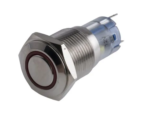 63-5125-53　RS PRO单杆双抛 (SPDT) 瞬间红色LED按键开关，IP65,IP67, 16 (Dia。) mm,面板安装，250V　811-8452