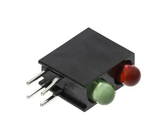 63-4873-53　拨号553-0212F,绿色和红色右角PCB LED指示器，2个LED通过孔2.2 V　553-0212F