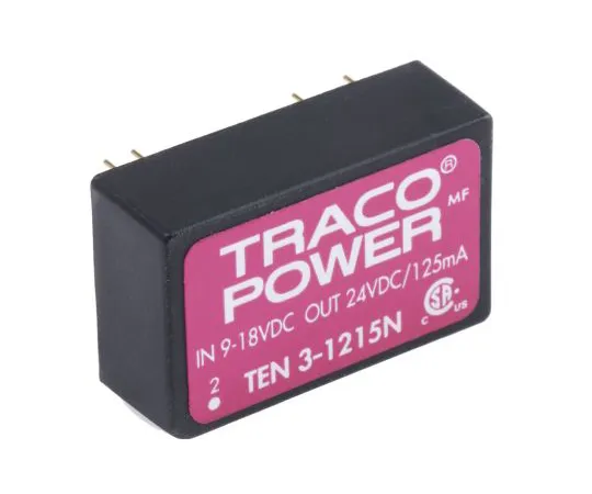 63-5115-78　TRACCOPOWER 10 3 N 3 W隔离直流-直流换流器通孔，电压在9→18 V直流，电压在24 V直流　TEN 3-1215N