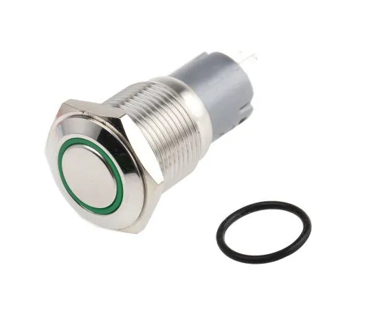 63-5125-45　RS Pro单杆双抛 (SPDT) Latching绿色LED按钮开关，IP65,IP67, 16 (Dia。) mm,面板安装　811-8392