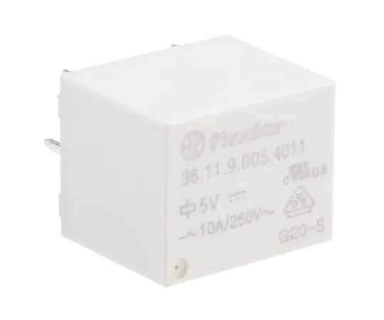 63-5108-64　Finder36系列SPDT非锁定继电器PCB安装，5V直流线圈，10A　36.11.9.005.4011