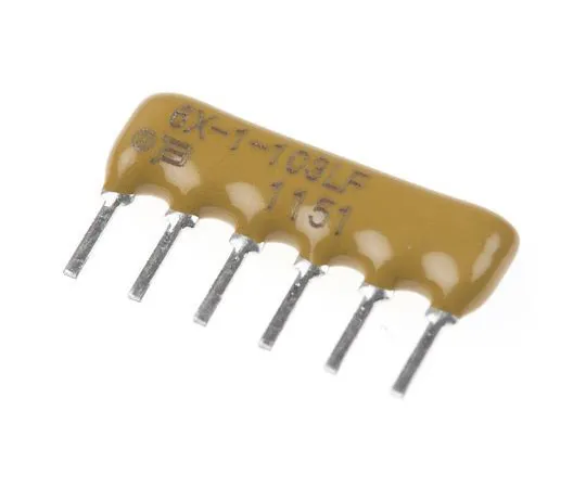 63-4852-27　负载电阻网100kΩ±2% 5电阻，0.75W总，SIP封装4600X通孔　4606X-101-104LF