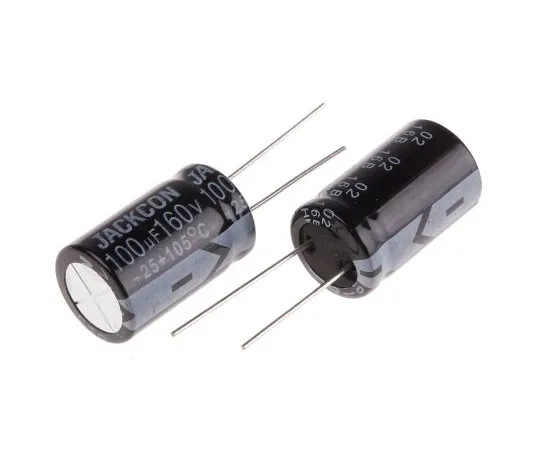 63-4998-76　RS PRO 100μF160V直流铝电解电容器，通孔16 (Dia。)x 26 mm+105°16mm 7.5mm26 mm　711-1817