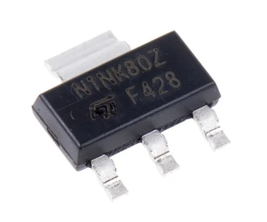 63-5004-48　STN1NK80ZN通道MOSFET, 250 mA, 800 V MD网格，SuperMESH,3+TabPinSOT-223意法半导体　STN1NK80Z