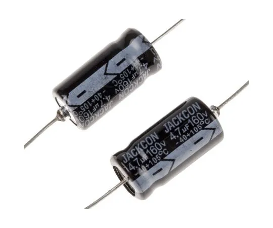 63-4989-73　RS PRO 4.7μF160V直流铝电解电容器，通孔8 (Dia。)x 16mm+105°8mm 16mm　707-6360