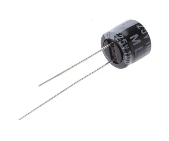 63-4986-50　Rubycon 100μF25V直流铝电解电容器，通过8孔 (Dia。)x 7 mm+105°8mm 3.5mm　25ML100MEFC8X7