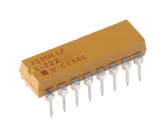 63-4852-08　Bourns隔离电阻阵列2.2kΩ±2% 8电阻，2.25W总，DIP封装4100R通孔　4116R-1-222LF
